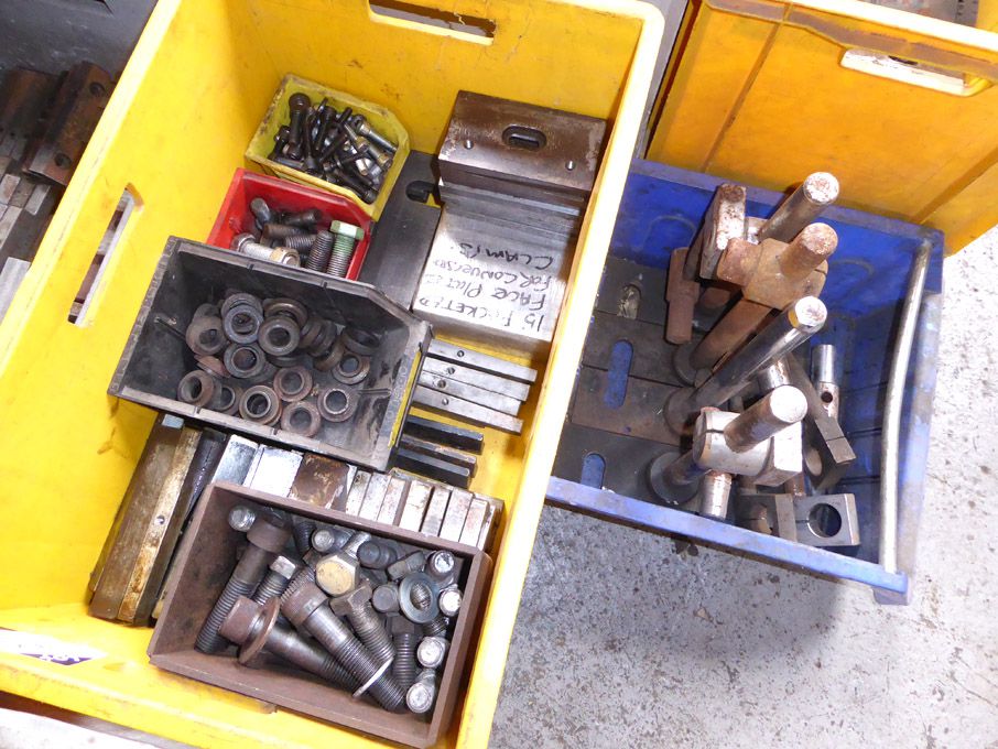 Qty press brake spares inc: clamps, bolts, support...