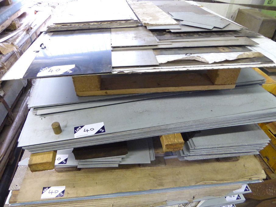Qty various size & shape metal sheets inc: 304, 43...