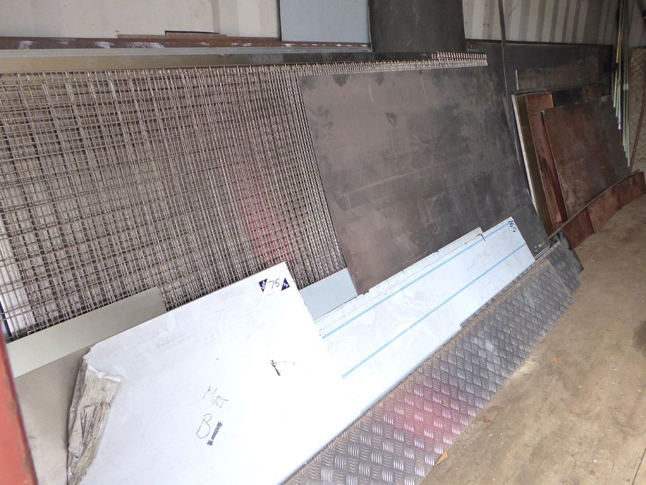Qty various metal sheets inc: stainless steel, cop...
